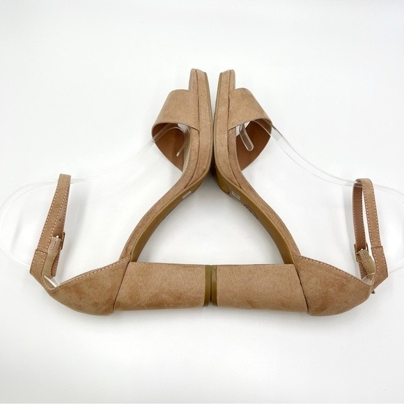 Chinese Laundry‎ Womens Dark Nude Faux Vegan Suede Block Heels Sandals Shoes 7.5 - Picture 7 of 15